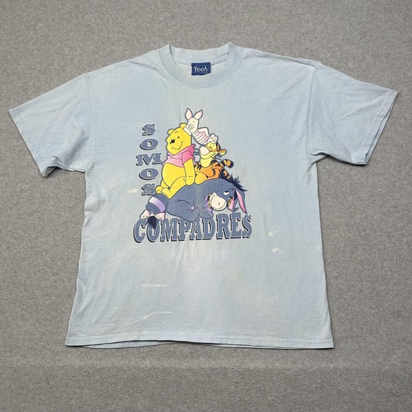 Vintage Winnie The Pooh Shirt Womens Large Somos Compadres Disney Cartoon 90s - Picture 1 of 8